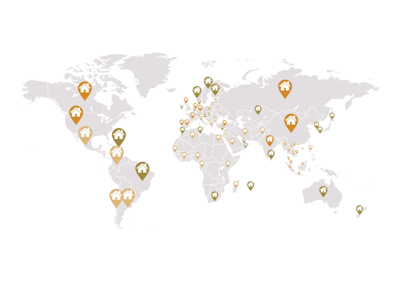 Présence internationale de CBCI : 90 pays sur 5 continents